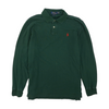 Green Solid Long Sleeve Polo