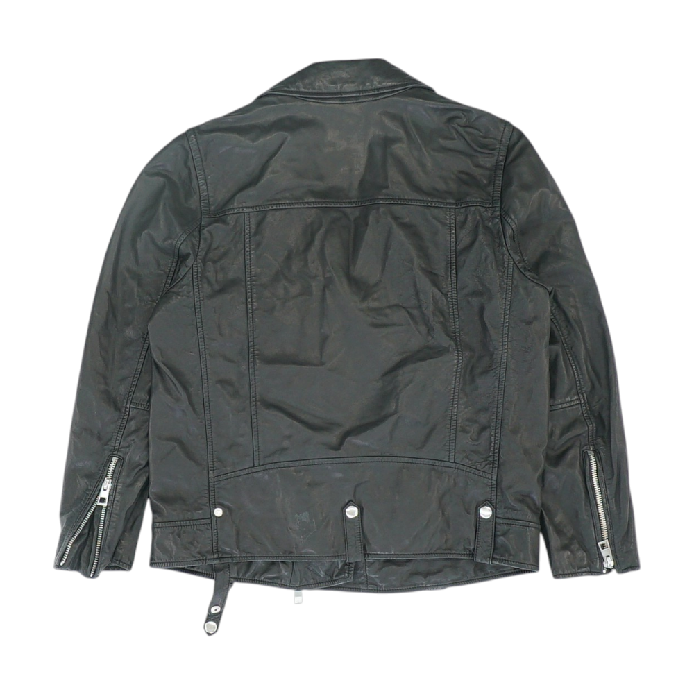 Madewell Black Solid Leather Jacket – Image 2