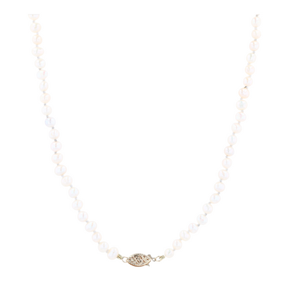 14K Yellow Gold Cultured Pearl Beaded Necklace