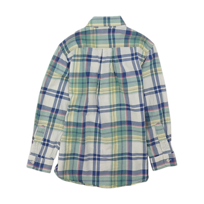 Green Plaid Long Sleeve Button Down