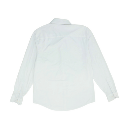 White Solid Long Sleeve Button Down