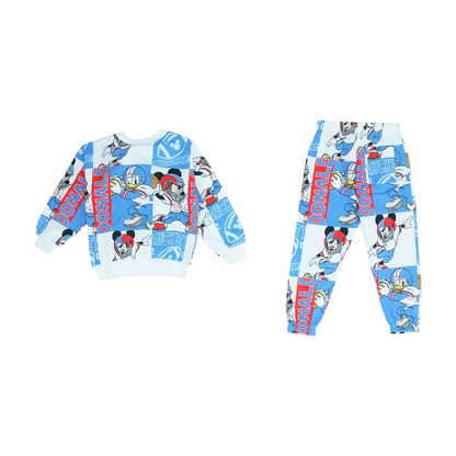 Blue Graphic Long Sleeve Set