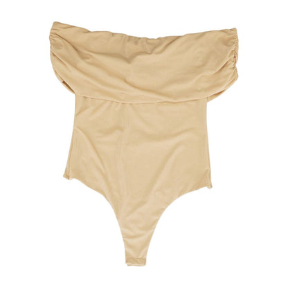 Tan Solid Bodysuit Knit Top