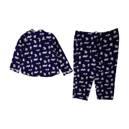 Navy Print Pajama Set