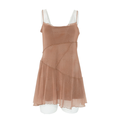 Brown Houndstooth Mini Dress