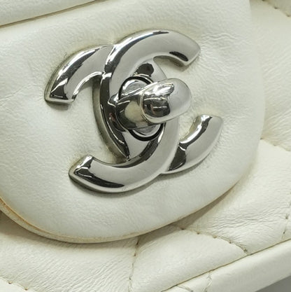 Classic Mini Square Flap Bag in White