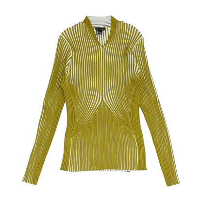 Olive Striped Pullover Sweater