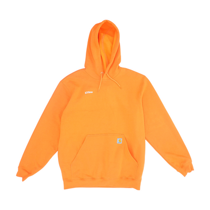 Neon Orange Solid Hoodie Pullover