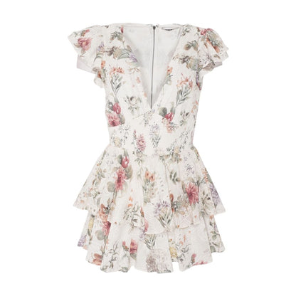 White Floral Mini Dress