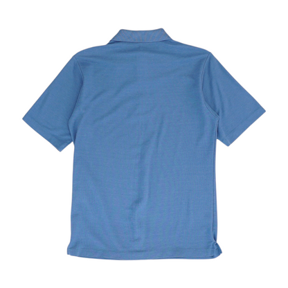 Vintage Blue Solid Short Sleeve Polo