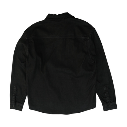 Black Solid Long Sleeve Button Down