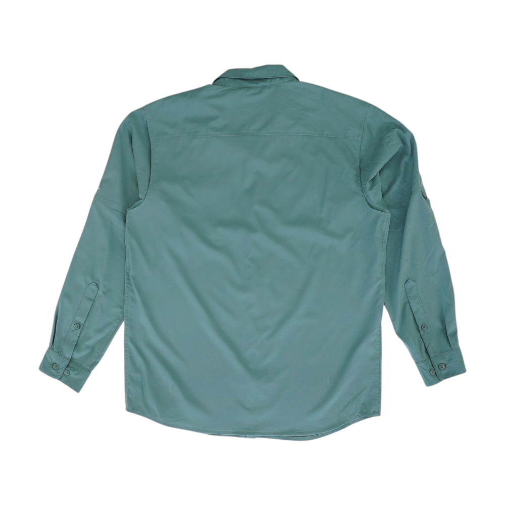 Green Solid Outdoor Button Down