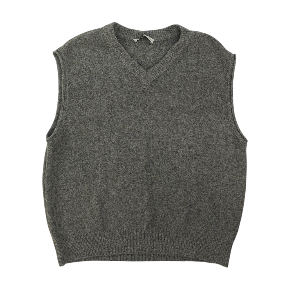 Gray Solid Vest Sweater