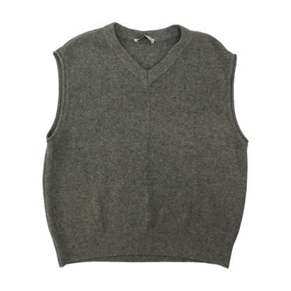 Gray Solid Vest Sweater