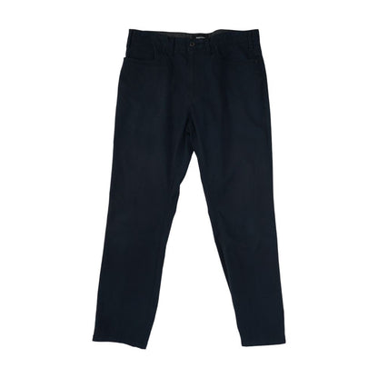 Navy Solid Casual Pants