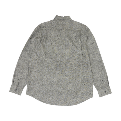 Gray Solid Long Sleeve Button Down