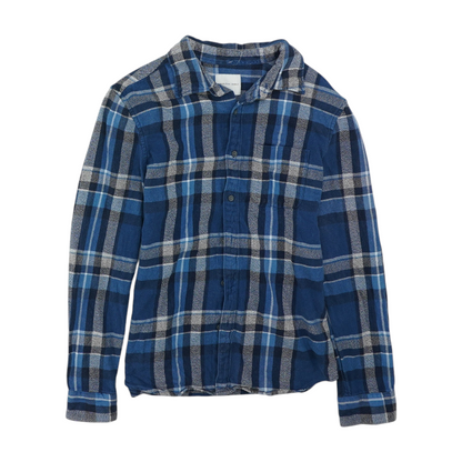 Blue Plaid Flannel Button Down