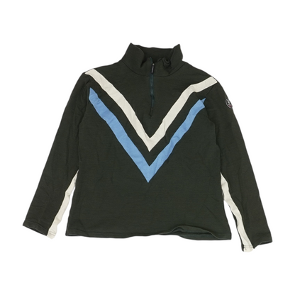 Green Color Block 1/4 Zip Pullover