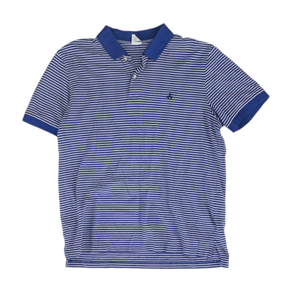 Blue Striped Short Sleeve Polo