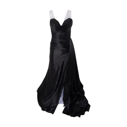 Black 55230 Ruched Bodice Strapless Corset Gown