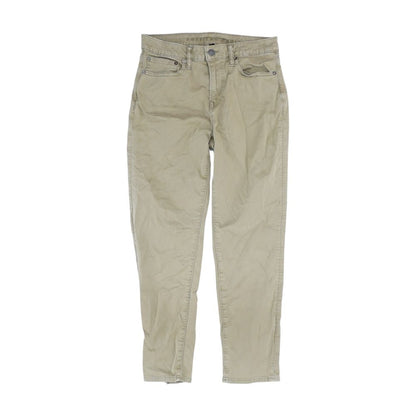 Tan Solid Casual Pants