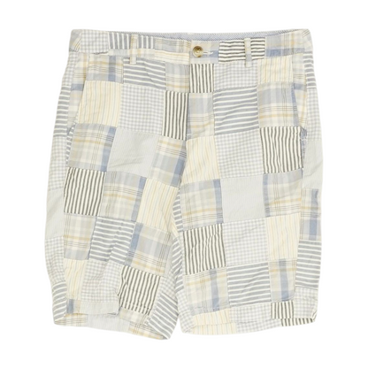 Blue Plaid Chino Shorts