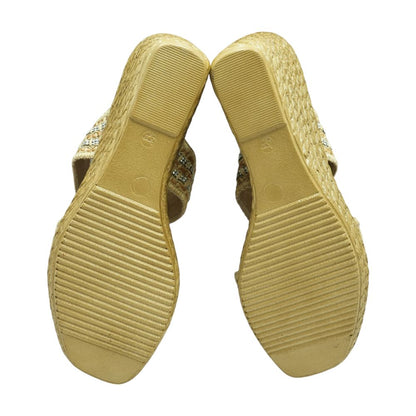Tan Wedged Sandals