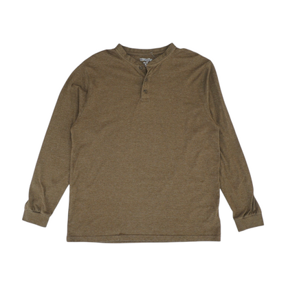 Brown Solid Henley T-Shirt