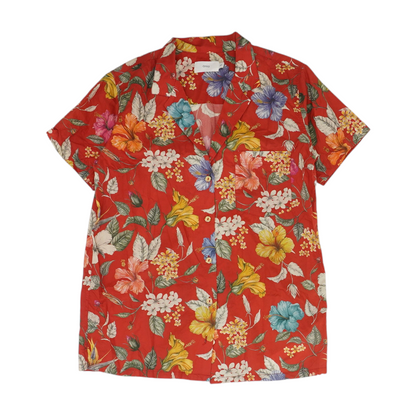 Red Floral Button Down