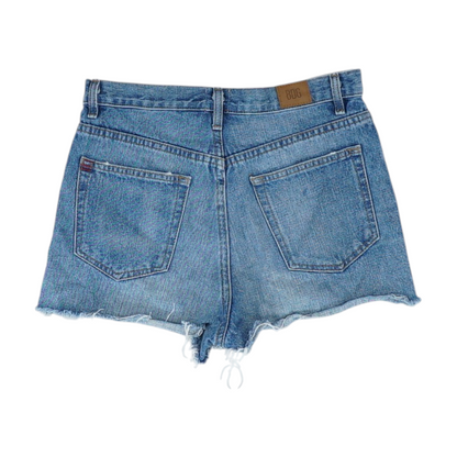 Blue Solid Denim Shorts