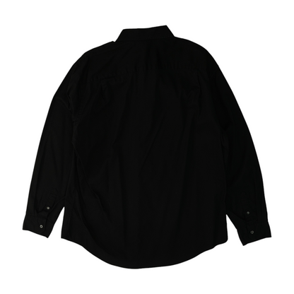 Black Solid Long Sleeve Button Down