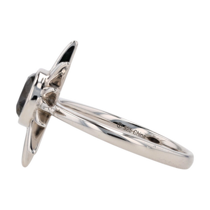 1 ctw Sterling Silver Black Diamond Fashion Ring