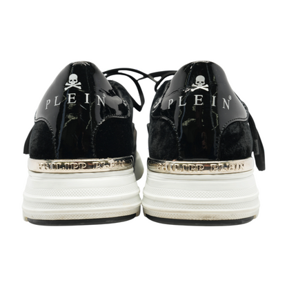Lo-Top Hexagon Sneakers in Patent Leather and Velvet
