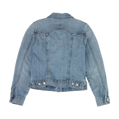Blue Solid Denim Jacket