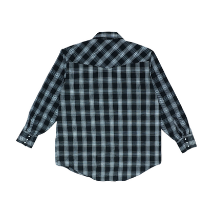 Black Tall Plaid Long Sleeve Button Down