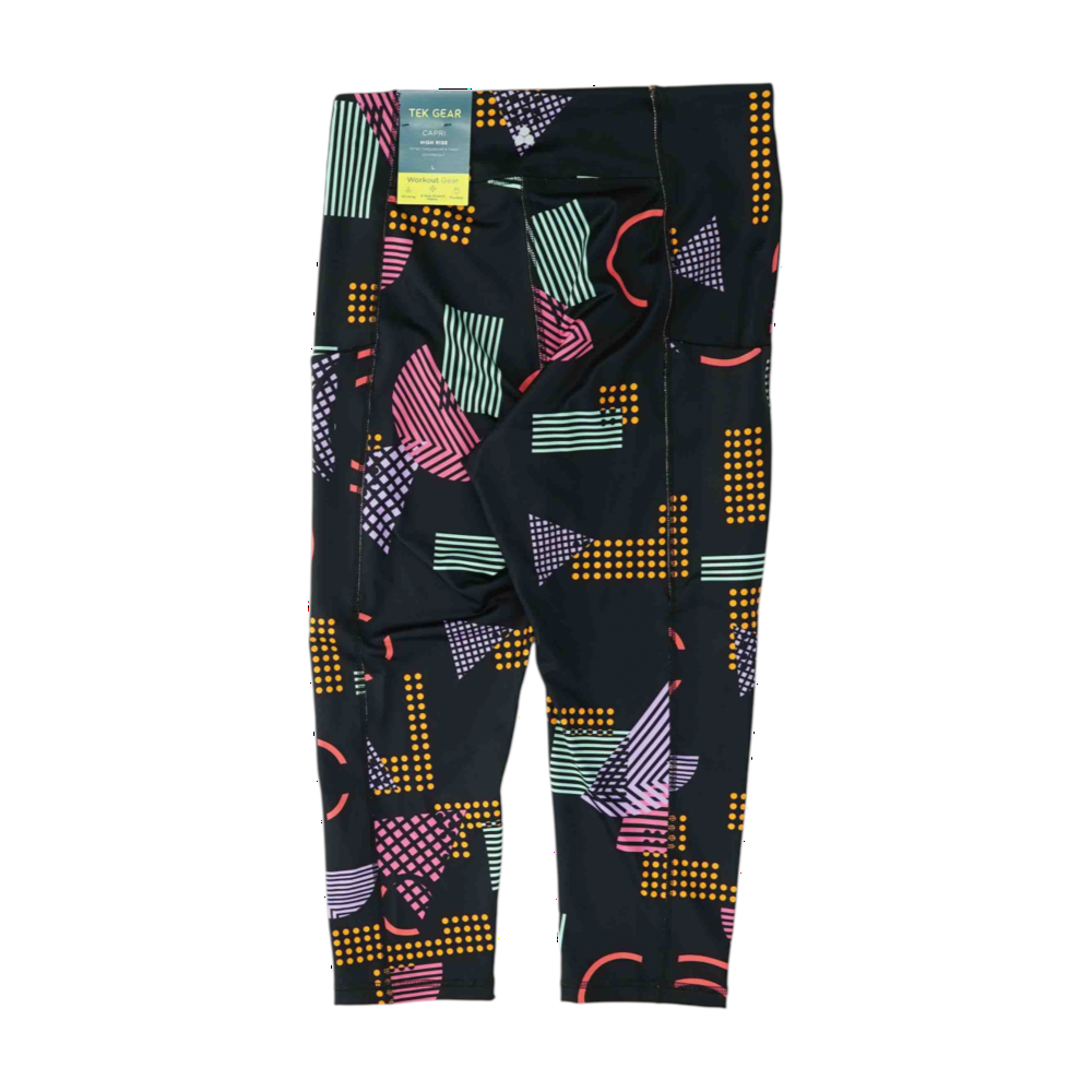 Black Abstract Active Leggings