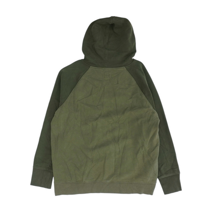 Green Color Block Hoodie Pullover