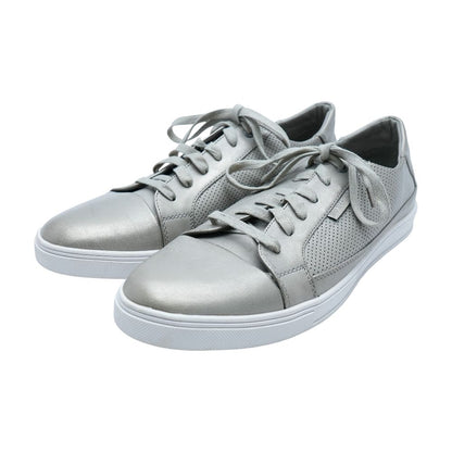 Gray Leather Lace Up Casual Shoes