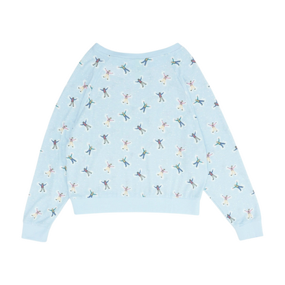 Blue Print Pajama Top