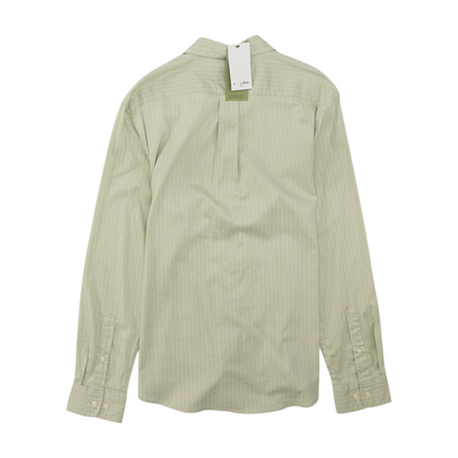 Green Striped Long Sleeve Button Down