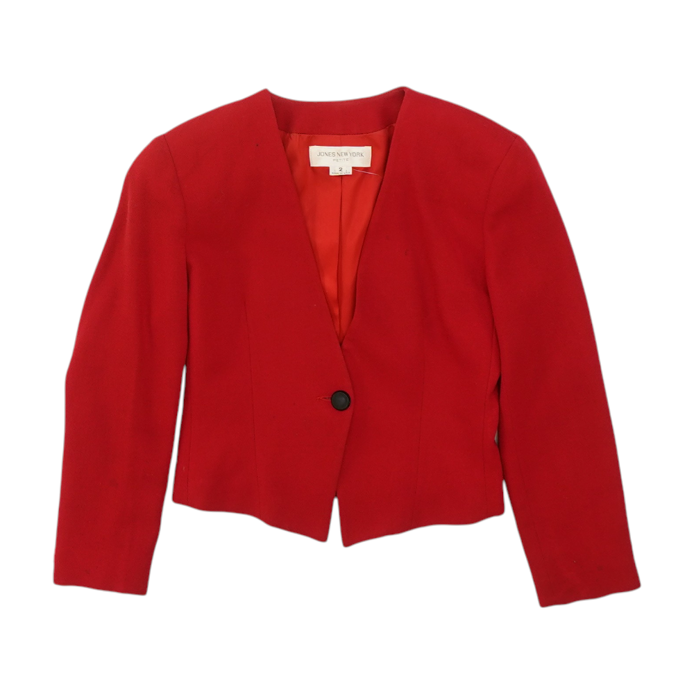 Jones New York Vintage Red Solid Blazer – Image 1