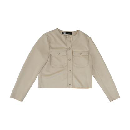 Cream Solid Jacket