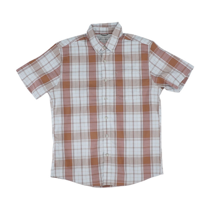 White Check Short Sleeve Button Down