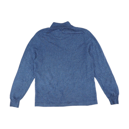 Blue Solid 1/4 Zip Sweater