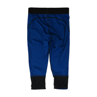 Blue Solid Active Capris