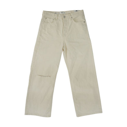Ivory High Rise Wide Leg Jeans