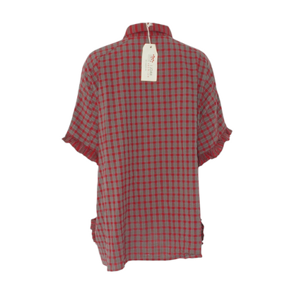 Red Check Button Down