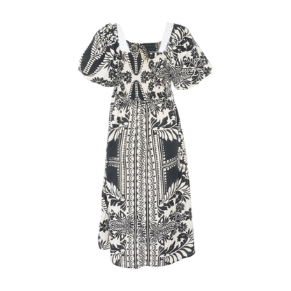 Black Abstract Midi Dress