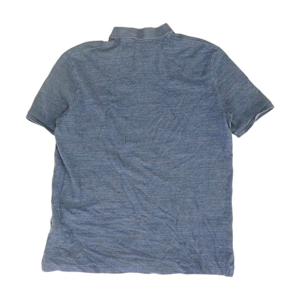 Blue Solid Short Sleeve Polo
