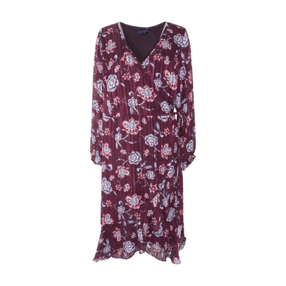 Maroon Plus Floral Midi Dress